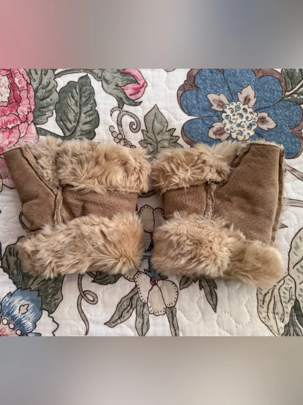 Wilson’s Leather Suede Faux Fur Fingerless Gloves